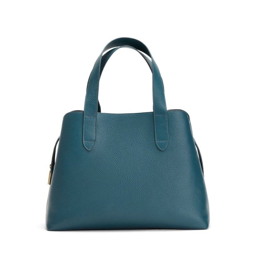 Cuyana Zippered Satchel in Deep Ocean Blue